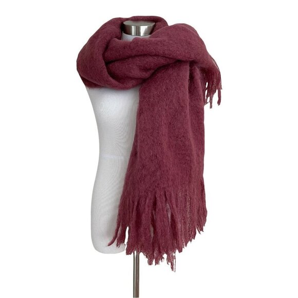 Vintage Mauve Mohair Wool Wrap Cottagecore Maiden by the Sea Shawl Boho Scarf - Picture 4 of 6